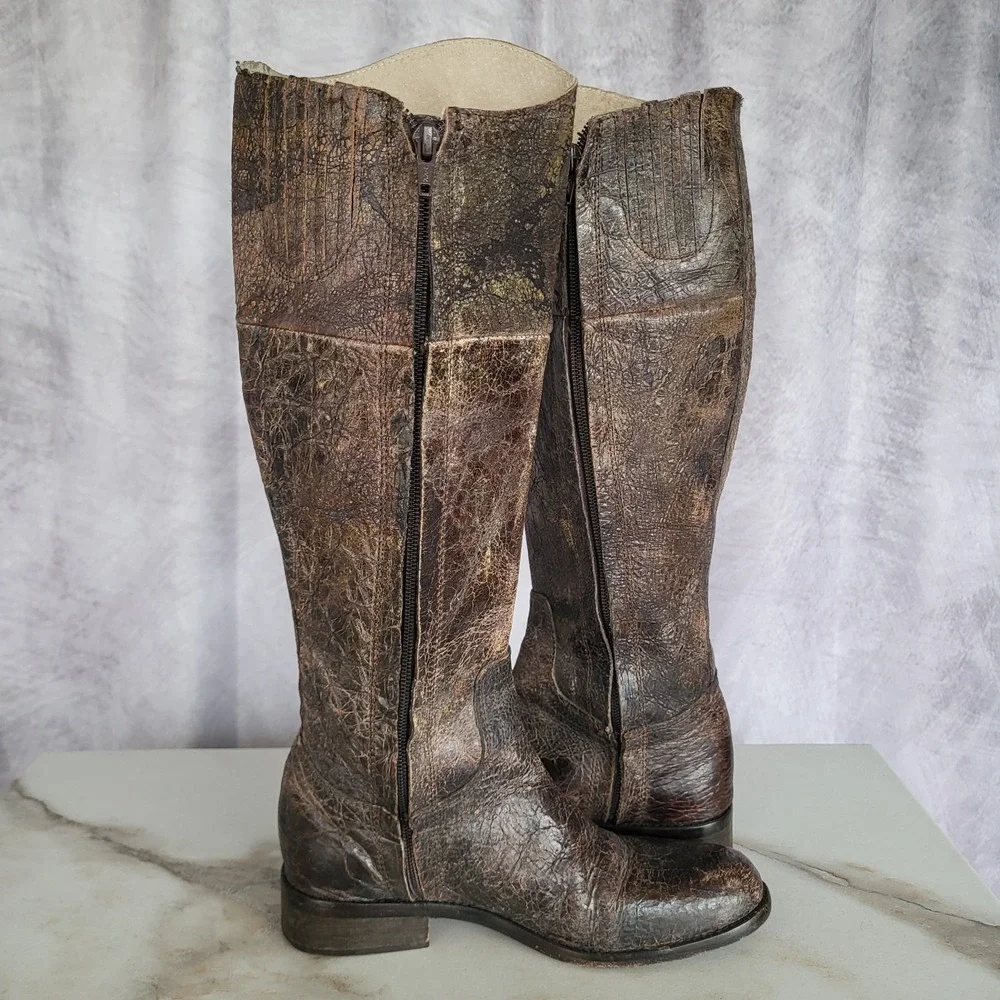 STEVEN by Steve Madden REINS Distressed Knee High Boots Size 6 Women's